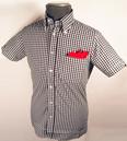 'BRUTUS TRIMFIT' Seventies Mod Mens Shirt - BLACK